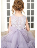 Beaded Lavender Lace Tulle Cloud Flower Girl Dress